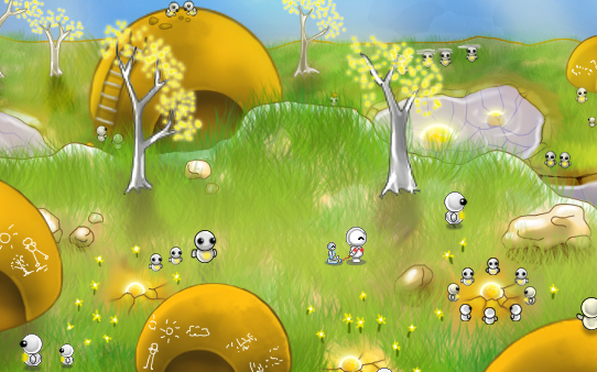 yellow blob-like bots