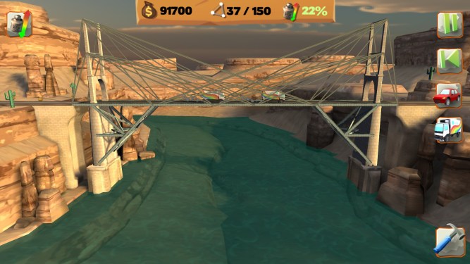 suspension bridge with dozens of cables