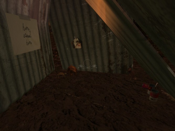 Metal lean-to shelter