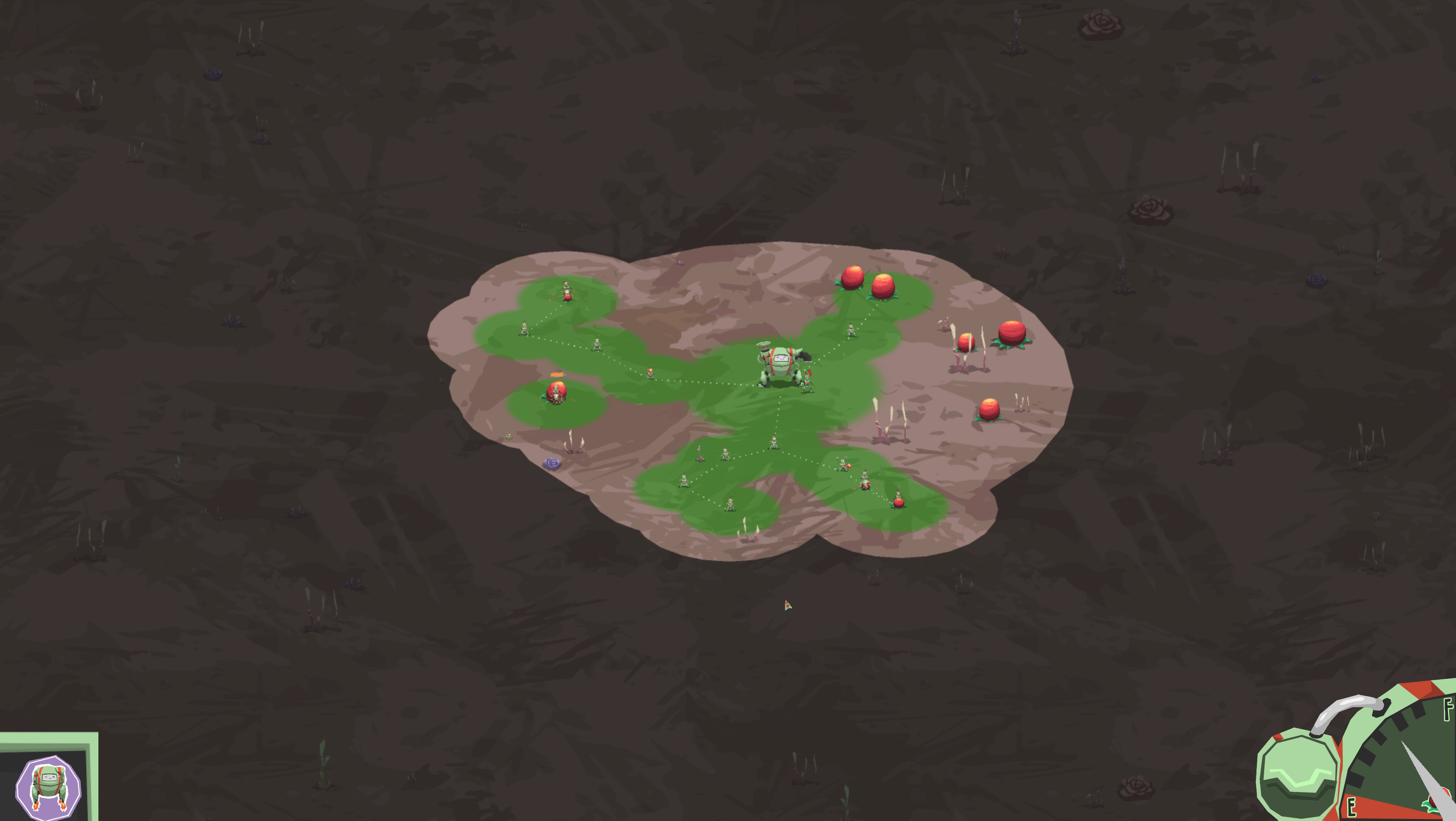 zoomed out image of the map with discovered area taking up about the center 1/9th