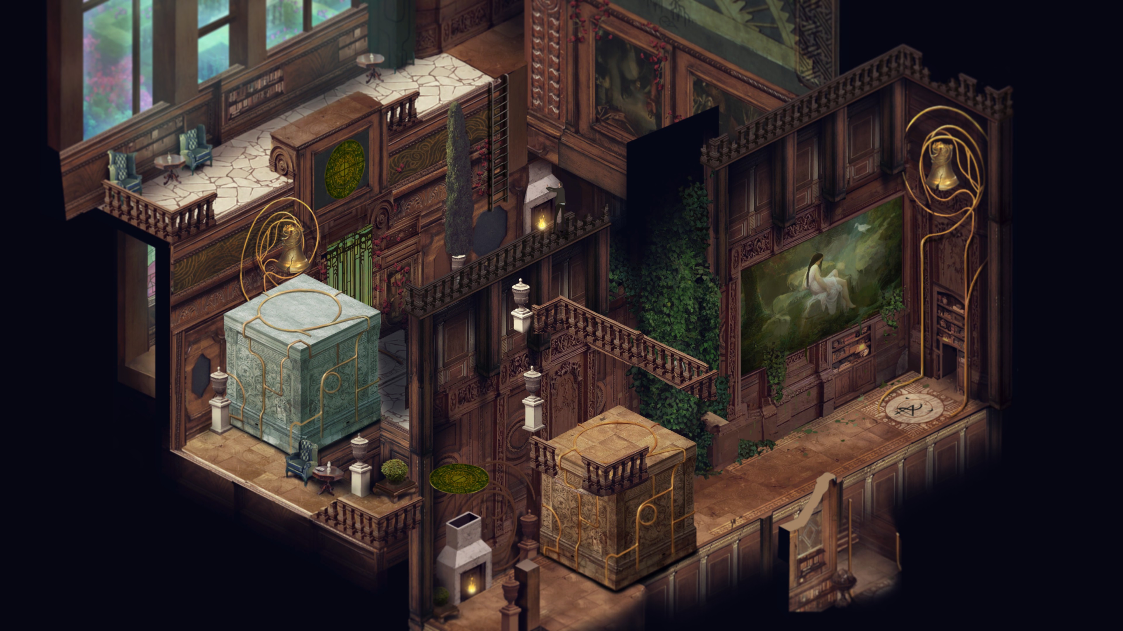 Visual glitch in which a prior room completely occludes a later room