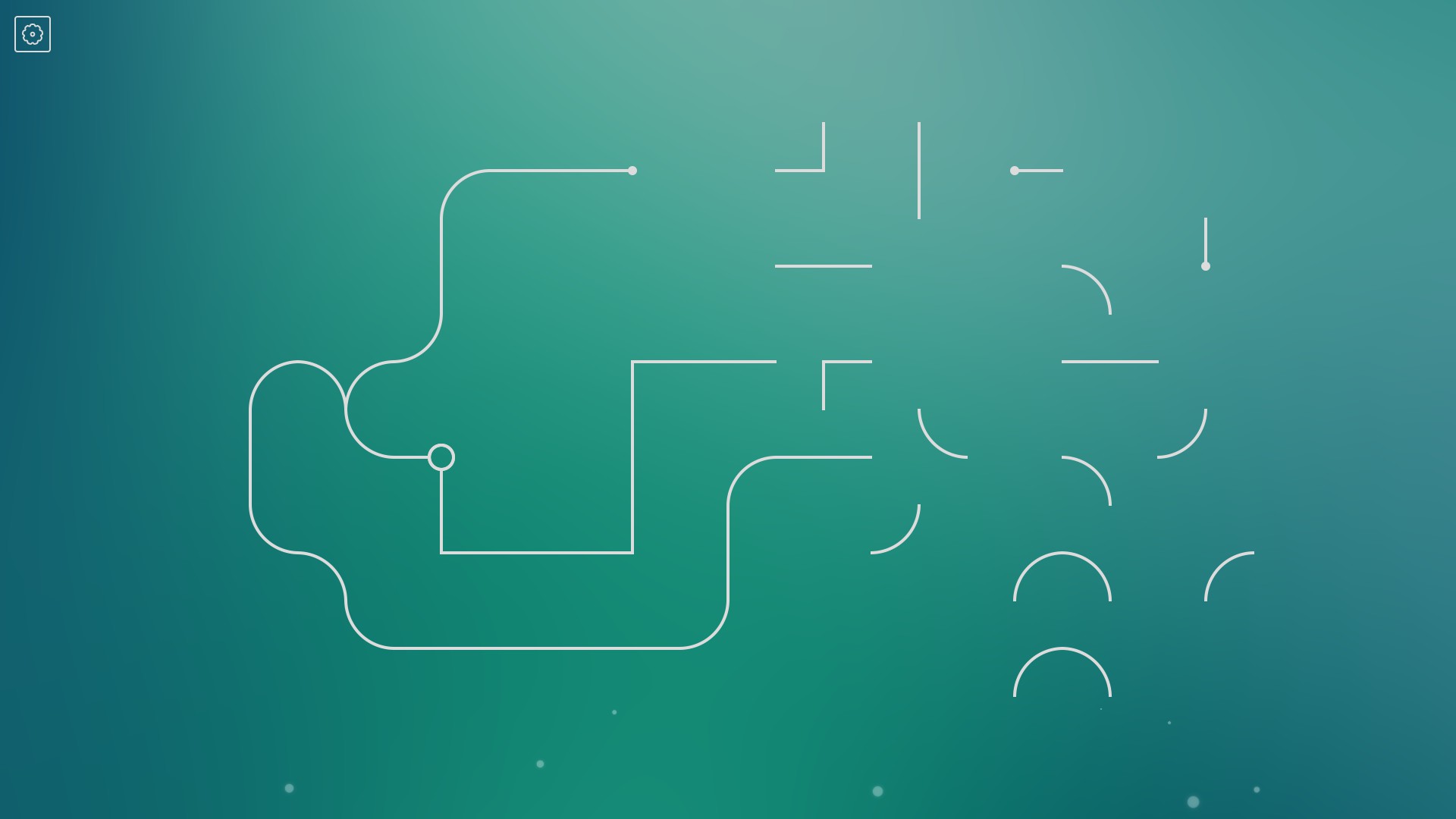 Partially completed TOK level with 2 unfinished threads on a green gradient background.