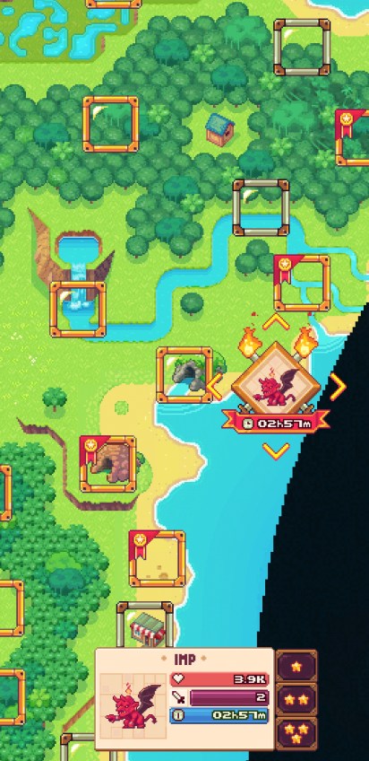 An Imp on Tinker Island with 3.9K health, 2 attack, and 2 hours and 57 minutes left to defeat it.