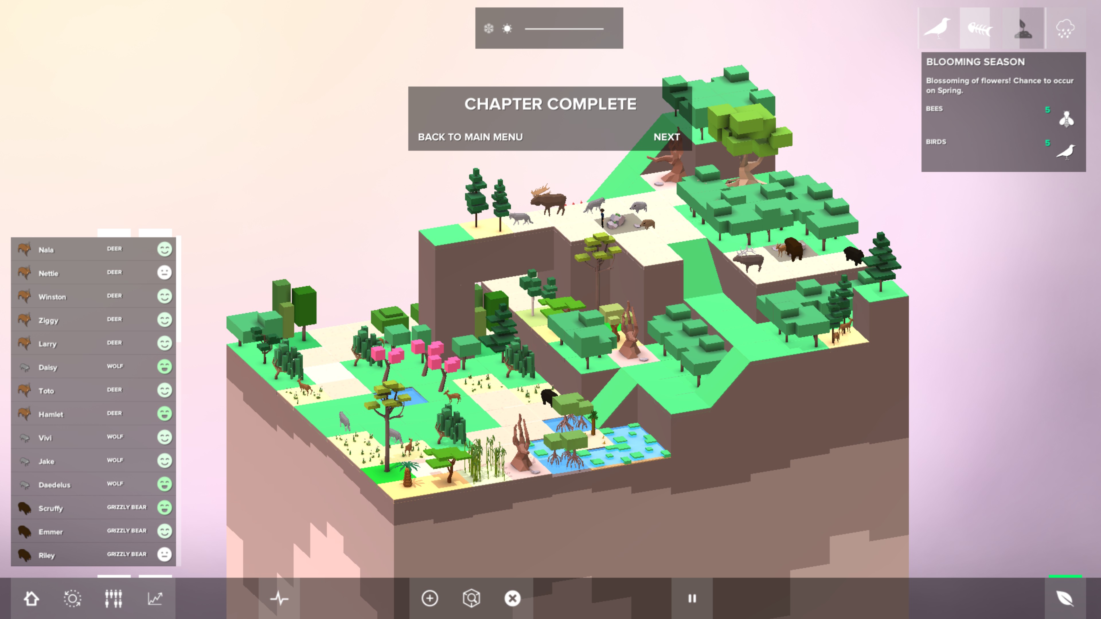 A neighborhood consisting of only trees and animals