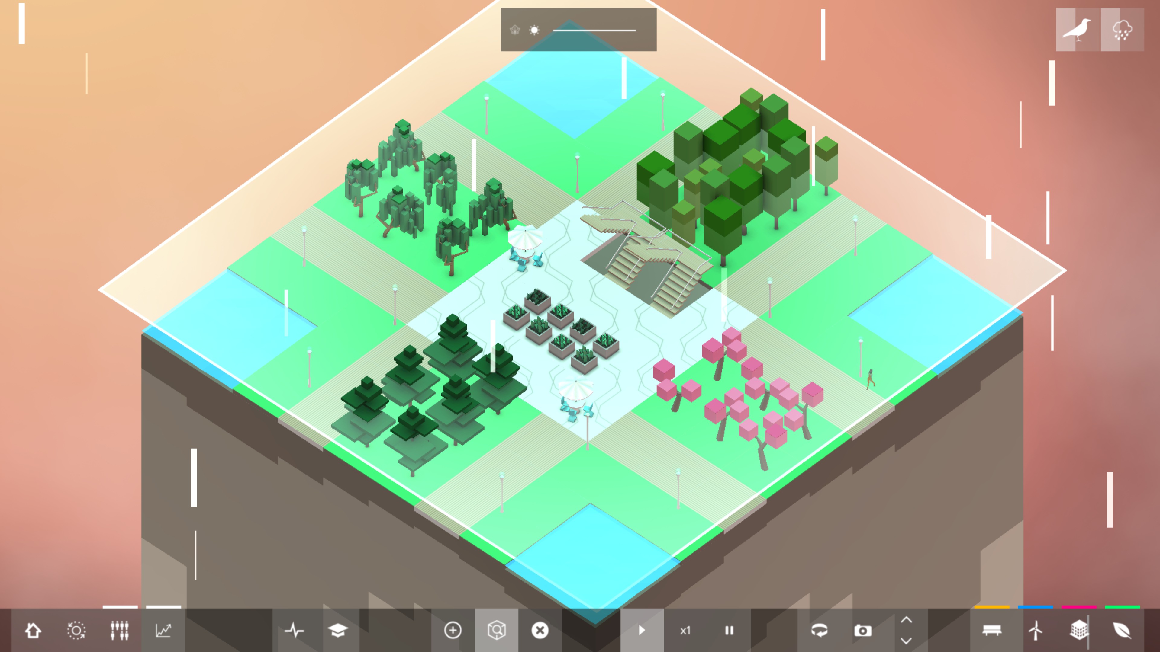 White rectangle capped at the top of the first floor